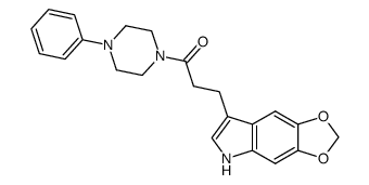 1-[3-(5H-[1,3]dioxolo[4,5-f]indol-7-yl)-propionyl]-4-phenyl-piperazine结构式