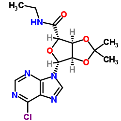 (3aS,4S,6R,6aR)-6-(6-Chloro-9H-purin-9-yl)-N-ethyl-2,2-dimethyltetrahydrofuro[3,4-d][1,3]dioxole-4-carboxamide Structure