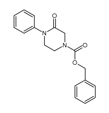 4-benzyloxycarbonyl-1-phenyl-2-piperazinone结构式