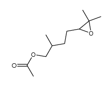 4-(3,3-dimethyloxiran-2-yl)-2-methylbutyl acetate Structure