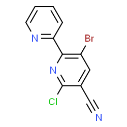 3-Bromo-6-chloro-2,2'-bipyridine-5-carbonitrile结构式