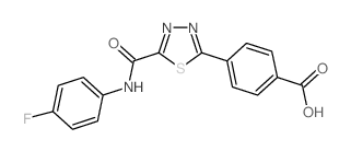 4-(5-{[(4-Fluorophenyl)amino]carbonyl}-1,3,4-thiadiazol-2-yl)benzoic acid结构式