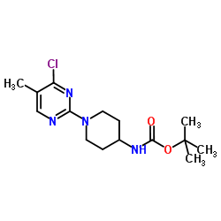 2-Methyl-2-propanyl [1-(4-chloro-5-methyl-2-pyrimidinyl)-4-piperidinyl]carbamate图片