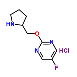 5-Fluoro-2-(pyrrolidin-2-ylmethoxy)-pyrimidine hydrochloride结构式