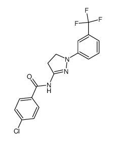 4,5-dihydro-3-(4-chlobenzoylamino)-1-(3-trifluoromethylphenyl)-1H-pyrazole结构式