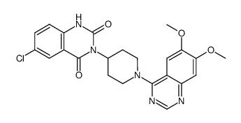 6-chloro-3-[1(6,7-dimethoxy-4-quinazolinyl)-4-piperidinyl]1,2,3,4-tetrahydro-2,4-dioxoquinazoline结构式