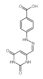 Benzoic acid,4-[2-[(1,2,3,6-tetrahydro-2,6-dioxo-4-pyrimidinyl)methylene]hydrazinyl]- structure