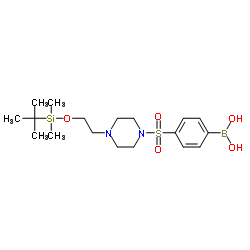 (4-{[4-(2-{[Dimethyl(2-methyl-2-propanyl)silyl]oxy}ethyl)-1-piperazinyl]sulfonyl}phenyl)boronic acid Structure