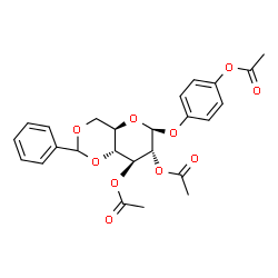 4-Acetoxyphenyl 2-O,3-O-diacetyl-4-O,6-O-benzylidene-β-D-glucopyranoside结构式