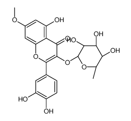 2-(3,4-dihydroxyphenyl)-5-hydroxy-7-methoxy-3-[(2S,3R,4R,5R,6S)-3,4,5-trihydroxy-6-methyloxan-2-yl]oxychromen-4-one结构式