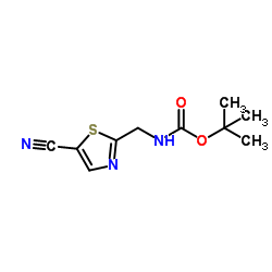 tert-Butyl ((5-cyanothiazol-2-yl)methyl)carbamate结构式