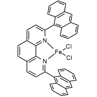 (2,9-Di(anthracen-9-yl)-1,10-phenanthroline)ironchloride structure