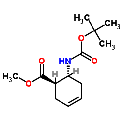 甲基 (1R,6R)-rel-6-{[(叔-丁氧基)羰基]氨基}环己三烯-3-烯-1-甲酸基酯结构式