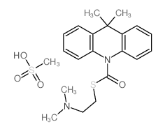 (9,9-dimethylacridin-10-yl)-(2-dimethylaminoethylsulfanyl)methanone; methanesulfonic acid structure