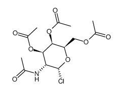 2-乙酰氨基-3,4,6-三-O-乙酰基-2-脱氧-α-D-氯代吡喃半乳糖结构式