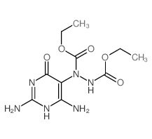 1,2-Hydrazinedicarboxylicacid, 1-(2,4-diamino-1,6-dihydro-6-oxo-5-pyrimidinyl)-, 1,2-diethyl ester结构式