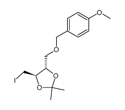 (4R,5S)-4-Iodomethyl-5-(4-methoxy-benzyloxymethyl)-2,2-dimethyl-[1,3]dioxolane Structure