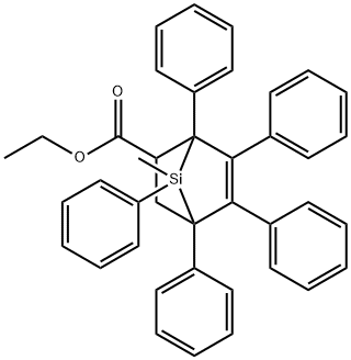 7-Methyl-1,4,5,6,7-pentaphenyl-7-silabicyclo[2.2.1]hept-5-ene-2-carboxylic acid ethyl ester结构式