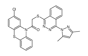 10H-Phenothiazine,2-chloro-10-[[[4-(3,5-dimethyl-1H-pyrazol-1-yl)-1-phthalazinyl]thio]acetyl]-(9CI) picture