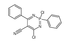 2,4-dichloro-2,6-diphenyl-2λ5-[1,3,2]diazaphosphinine-5-carbonitrile结构式