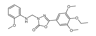 5-(4-ethoxy-3,5-dimethoxyphenyl)-3-[(2-methoxyanilino)methyl]-1,3,4-oxadiazol-2-one结构式