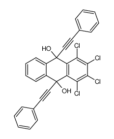 1,2,3,4-tetrachloro-9,10-bis(phenylethynyl)-9,10-dihydroanthracene-9,10-diol Structure