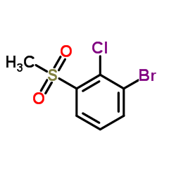 1-Bromo-2-chloro-3-(methylsulfonyl)benzene结构式