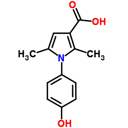 1-(4-Hydroxyphenyl)-2,5-dimethyl-1H-pyrrole-3-carboxylic acid structure