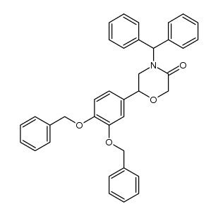 4-benzhydryl-6-(3,4-bis(benzyloxy)phenyl)morpholin-3-one Structure