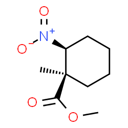 Cyclohexanecarboxylic acid, 1-methyl-2-nitro-, methyl ester, cis- (9CI) Structure