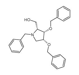 (2R,3S,4R)-N-benzyl-3,4-bis(benzyloxy)-2-hydroxymethylpyrrolidine结构式