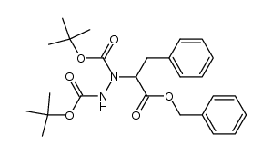 (+/-)-2-(N,N'-bis(t-butoxycarbonyl)hydrazino)-3-phenylpropanoic acid benzyl ester结构式