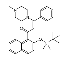 1-(2-tert-butyldimethylsilyloxynaphthalen-1-yl)-3-(4-methylpiperazin-1-yl)-3-phenyl-2-propen-1-one Structure