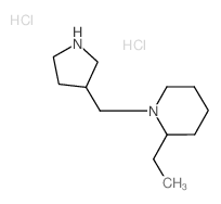 2-Ethyl-1-(3-pyrrolidinylmethyl)piperidine dihydrochloride结构式