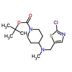 2-Methyl-2-propanyl 4-{[(2-chloro-1,3-thiazol-5-yl)methyl](methyl)amino}-1-piperidinecarboxylate structure