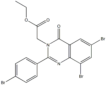 3(4H)-Quinazolineacetic acid, 6,8-dibromo-2-(4-bromophenyl)-4-oxo-, ethyl ester Structure