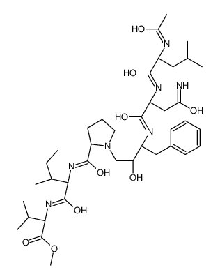 methyl (2S)-2-[[(2S,3S)-2-[[(2S)-1-[(2R,3S)-3-[[(2S)-2-[[(2S)-2-acetamido-4-methylpentanoyl]amino]-4-amino-4-oxobutanoyl]amino]-2-hydroxy-4-phenylbutyl]pyrrolidine-2-carbonyl]amino]-3-methylpentanoyl]amino]-3-methylbutanoate结构式