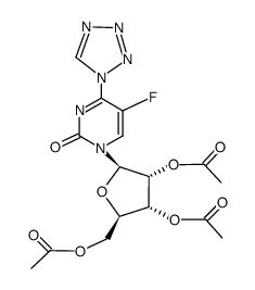 5-Fluor-4-tetrazolo-1-(2,3,5-tri-O-acetyl-β-D-ribofuranosyl)-1(2H)-pyrimidinon Structure