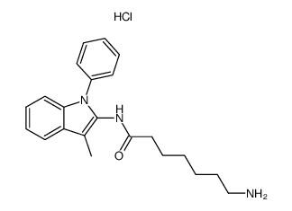 2-(7-aminoheptanoylamino)-3-methyl-1-phenylindole hydrochloride结构式