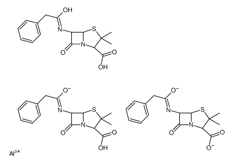 aluminum,(2S,6R)-3,3-dimethyl-7-oxo-6-[(2-phenylacetyl)amino]-4-thia-1-azabicyclo[3.2.0]heptane-2-carboxylate结构式