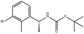 Carbamic acid, N-[(1R)-1-(3-bromo-2-methylphenyl)ethyl]-, 1,1-dimethylethyl ester结构式