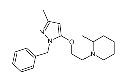 1-[2-[(1-Benzyl-3-methyl-1H-pyrazol-5-yl)oxy]ethyl]-2-methylpiperidine Structure