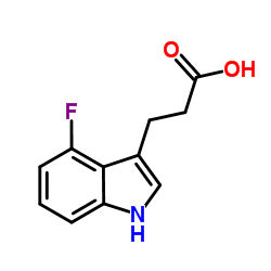 3-(4-Fluoro-1H-indol-3-yl)propanoic acid结构式