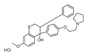 7-methoxy-3-phenyl-4-[4-(2-pyrrolidin-1-ium-1-ylethoxy)phenyl]-2,3-dihydrothiochromen-4-ol,chloride结构式