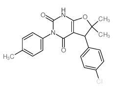 7-(4-chlorophenyl)-8,8-dimethyl-4-(4-methylphenyl)-9-oxa-2,4-diazabicyclo[4.3.0]non-10-ene-3,5-dione structure