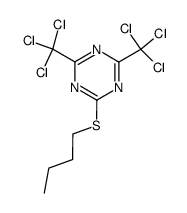 2-(Butylthio)-4,6-bis(trichloromethyl)-1,3,5-triazine structure