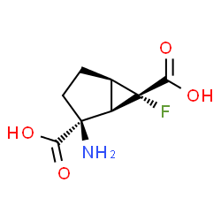 Bicyclo[3.1.0]hexane-2,6-dicarboxylic acid, 2-amino-6-fluoro-, (1R,2S,5R,6S)-rel- (9CI) structure