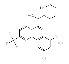 2-Piperidinemethanol, a-[1,3-dichloro-6-(trifluoromethyl)-9-phenanthrenyl]-,hydrochloride (1:1) Structure