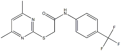 2-(4,6-dimethylpyrimidin-2-yl)sulfanyl-N-[4-(trifluoromethyl)phenyl]acetamide结构式