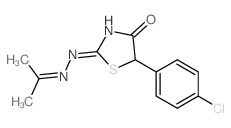 5-(4-chlorophenyl)-2-(2-propan-2-ylidenehydrazinyl)-1,3-thiazol-4-one结构式